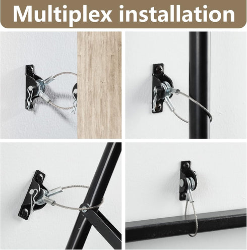 Furniture Anchors Anti-Tip Kit (6 Pack)- Furniture Straps for Baby Proofing, Secure 400 lbs Cabinet Prevent Falling Prevention Strap, Wall Anchor ...